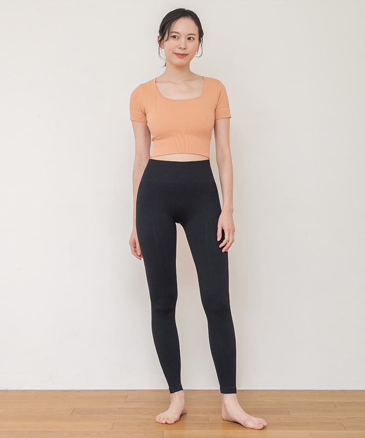 SUKALA】ウエーブリブアクティブレギンス(S・Mサイズ ダークグリーン