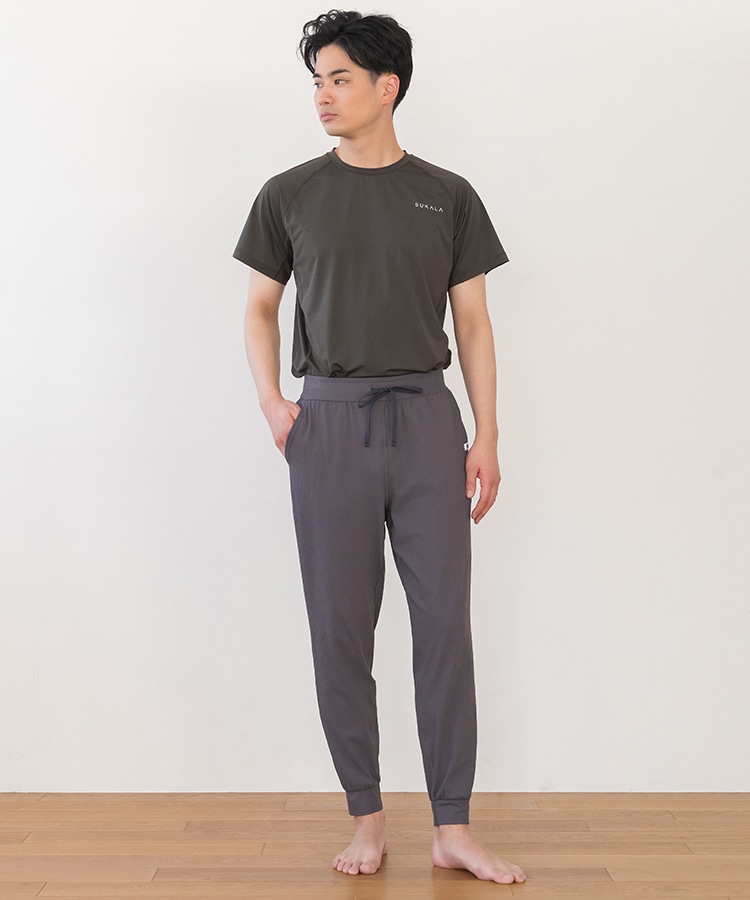 SUKALA】メンズリブヨギーパンツ(M・Lサイズ チャコールグレー