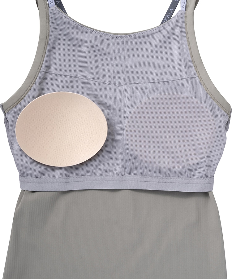 SUKALA】ダブルストラップリブロゴタンクトップ(XSサイズ エスプレッソ