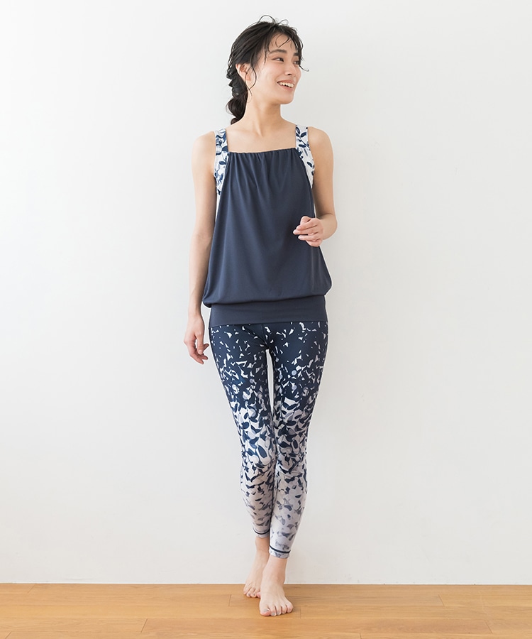 SUKALA】リーフレイヤードタンクトップ(Sサイズ ダークネイビー