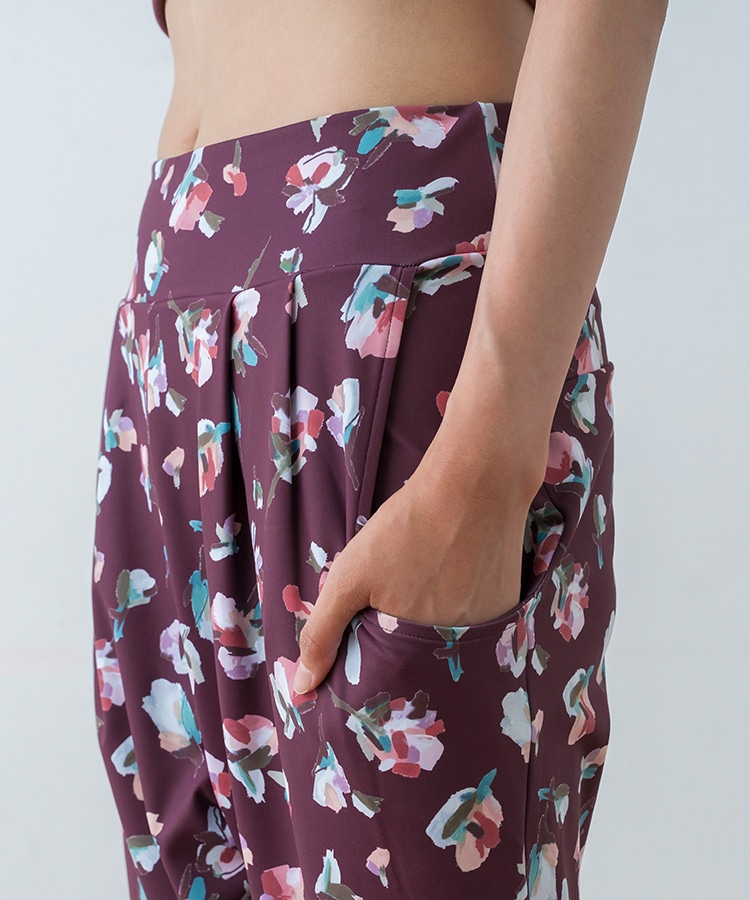 SUKALA】ローズプリントジョガーパンツ(M・L・LLサイズ ライラック