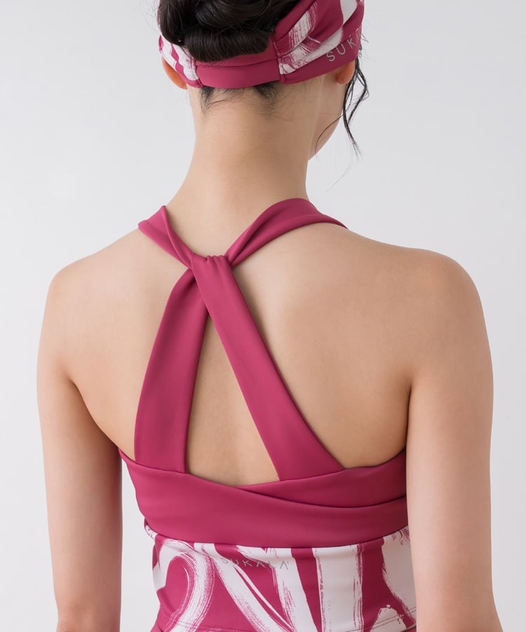 SUKALA】ハートプリントホルターネックブラトップ(XS・Sサイズ