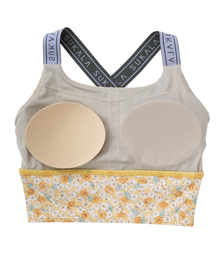 SUKALA】フラワーガーデンプリントクロスロゴブラトップ(XS・S・M・L