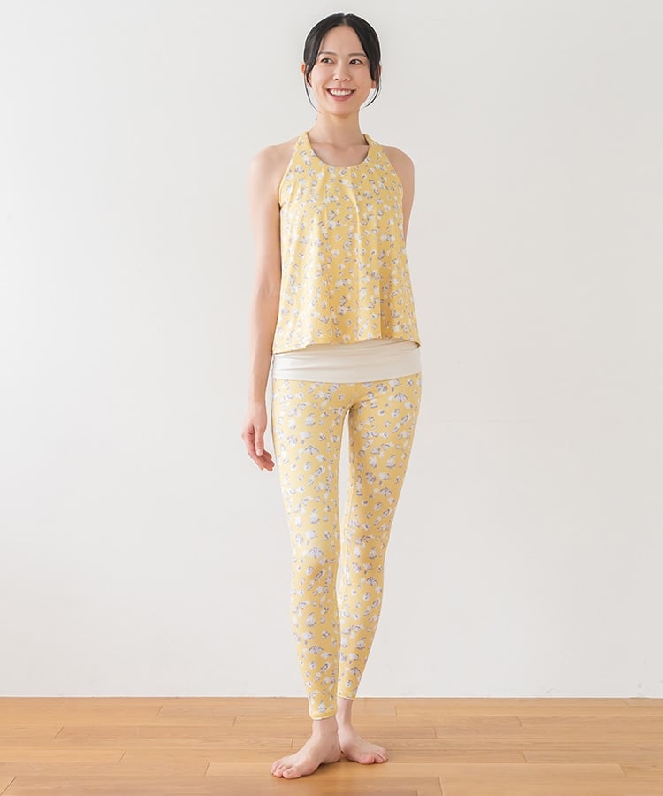 SUKALA】フラワープリントカバータンクトップ(XS・S・Mサイズ ダスティ