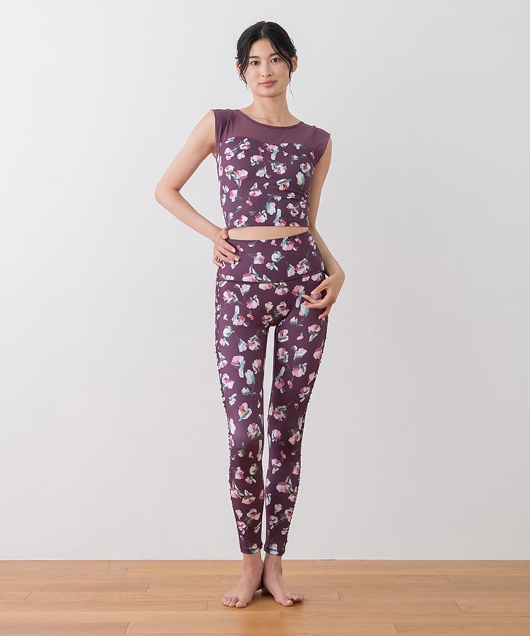 SUKALA】ローズプリントレギンス(XS・S・M・Lサイズ ブラック