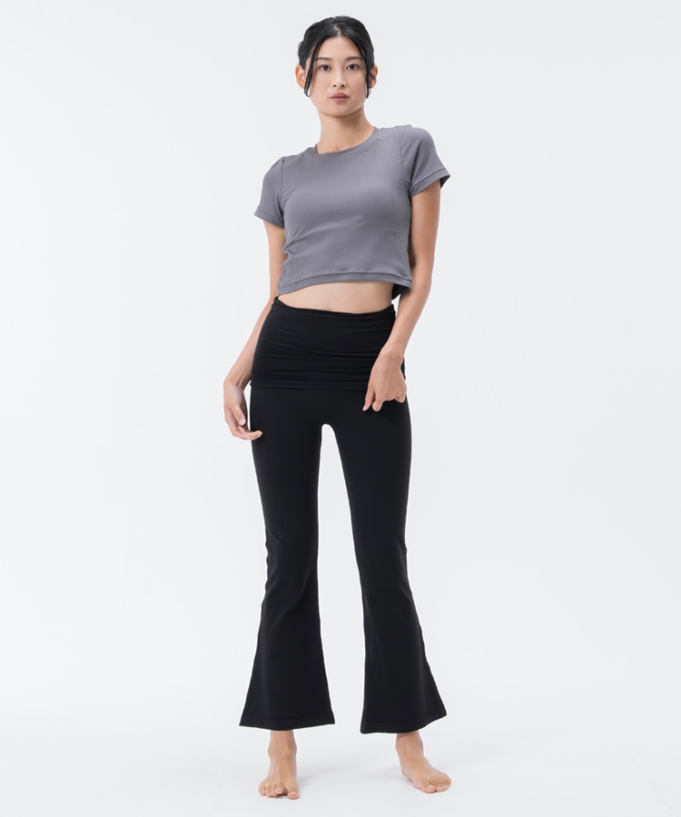 SUKALA】ルーシュドウエストフレアレギンス(S・M・Lサイズ メランジ