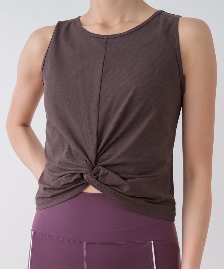 SUKALA】ブラトップ付きペーパーライクタンクトップ(Sサイズ ネイビー