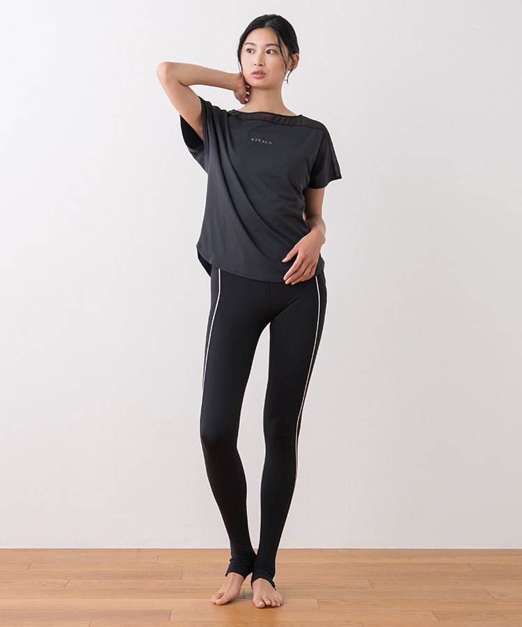 SUKALA】アクティブシアーカラーTee(Mサイズ ライトベージュ・モーヴ