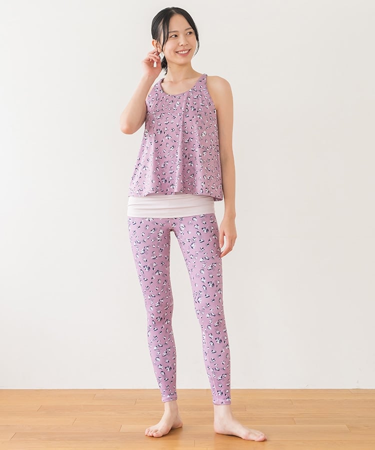 SUKALA】フラワープリントカバータンクトップ(XS・S・Mサイズ ダスティ