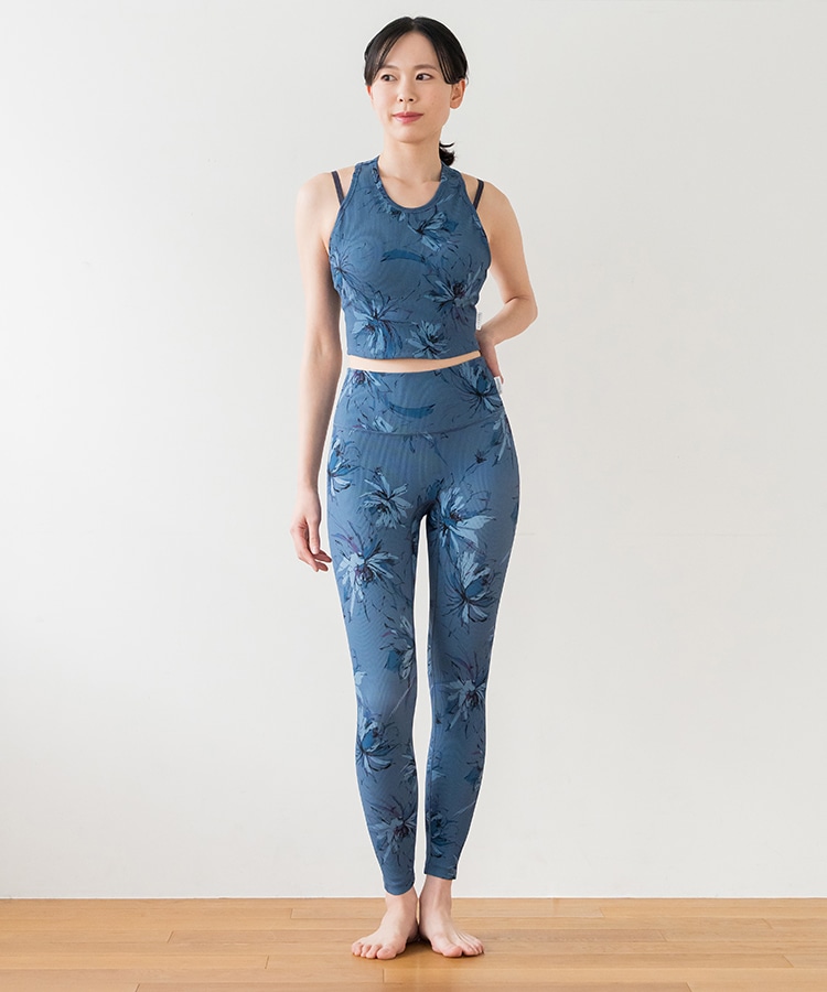 SUKALA】リブBigフラワープリントショートタンクトップ(S・M・Lサイズ