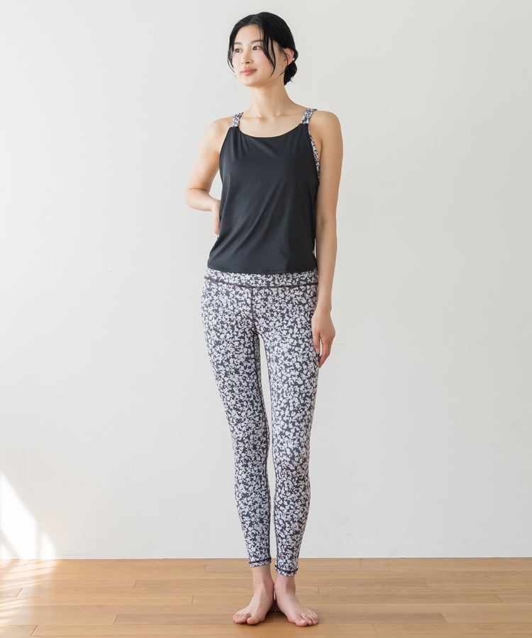 SUKALA】ノスタルジックフラワープリントカバータンクトップ(Sサイズ