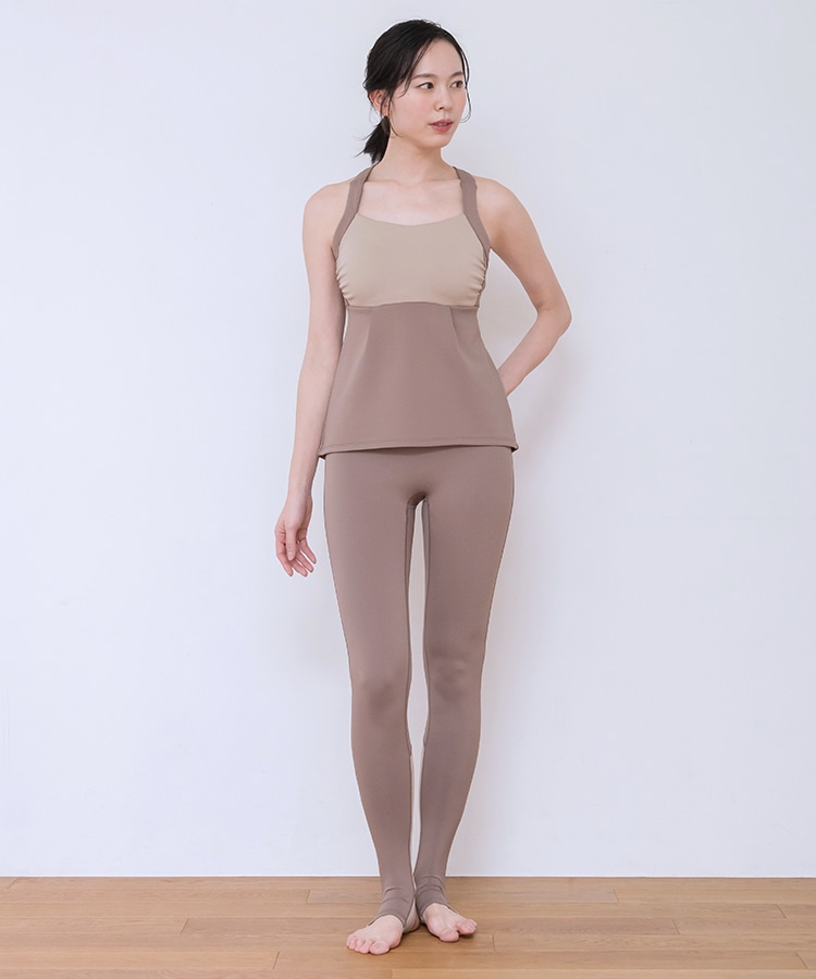 SUKALA】コンビカラークロスタンクトップ(XS・S・M・Lサイズ スモーク