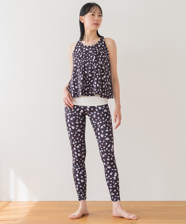 SUKALA】フラワープリントカバータンクトップ(XS・S・Mサイズ ダスティ