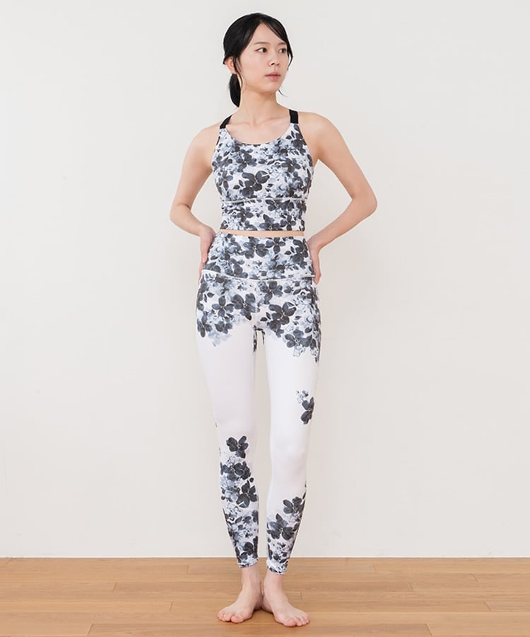 SUKALA】フルオブフラワーパネルレギンス(S・Mサイズ ブルー・モーヴ