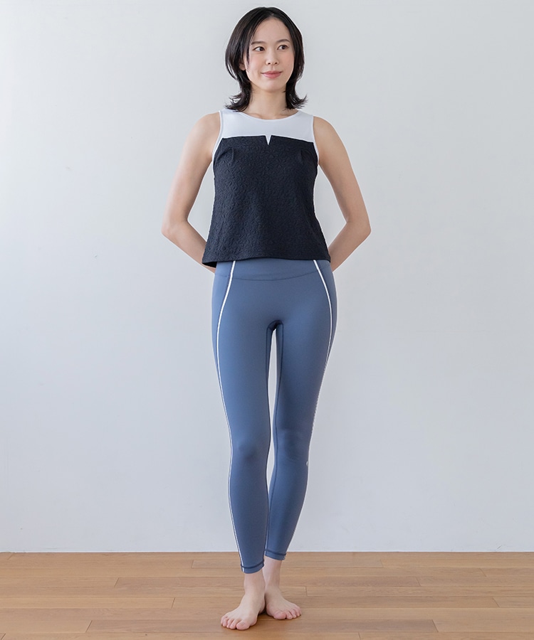 SUKALA】カップ付きジャガードトップス(XS・S・M・Lサイズ スモーク