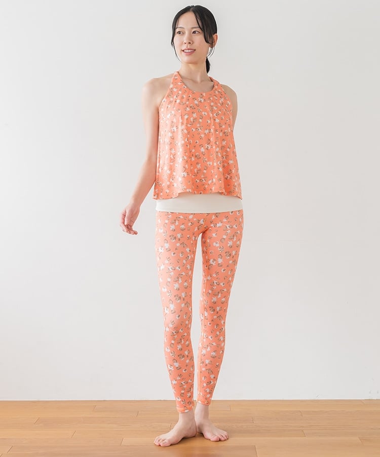 SUKALA】フラワープリントカバータンクトップ(XS・S・Mサイズ ダスティ