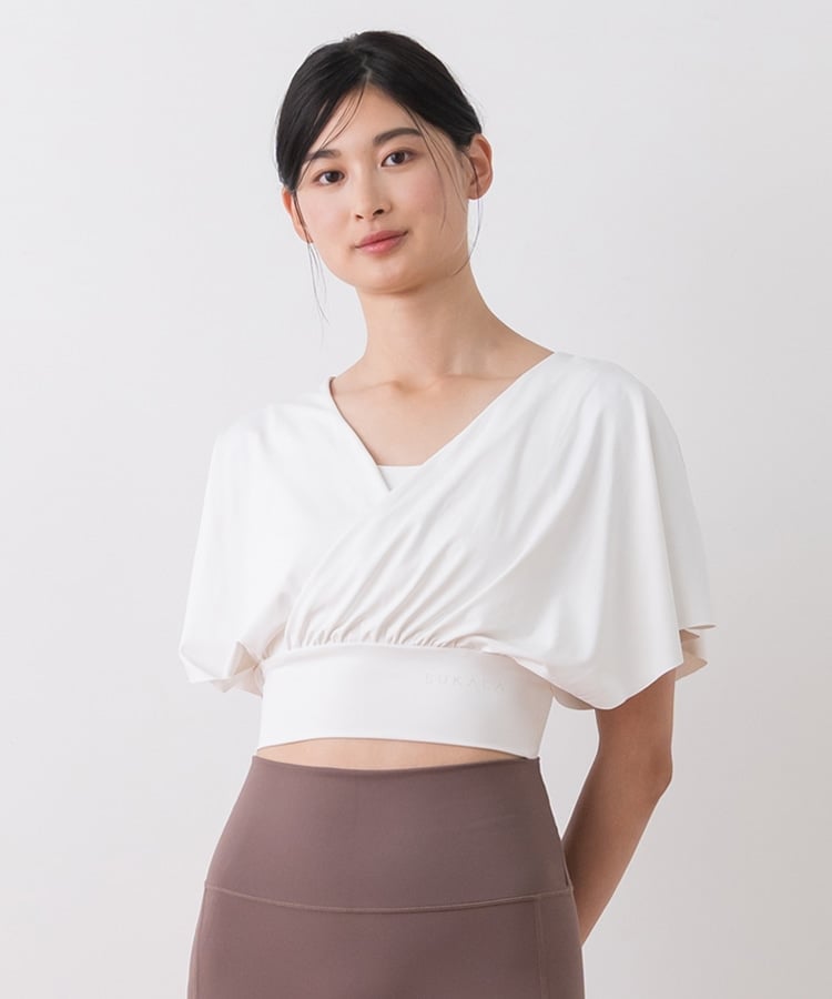 SUKALA】ブラトップ付きバルーンカシュクールトップス(Sサイズ