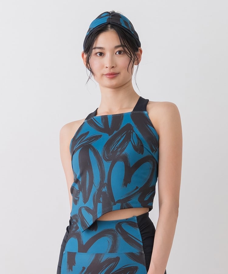 SUKALA】ハートプリントホルターネックブラトップ(XS・Sサイズ