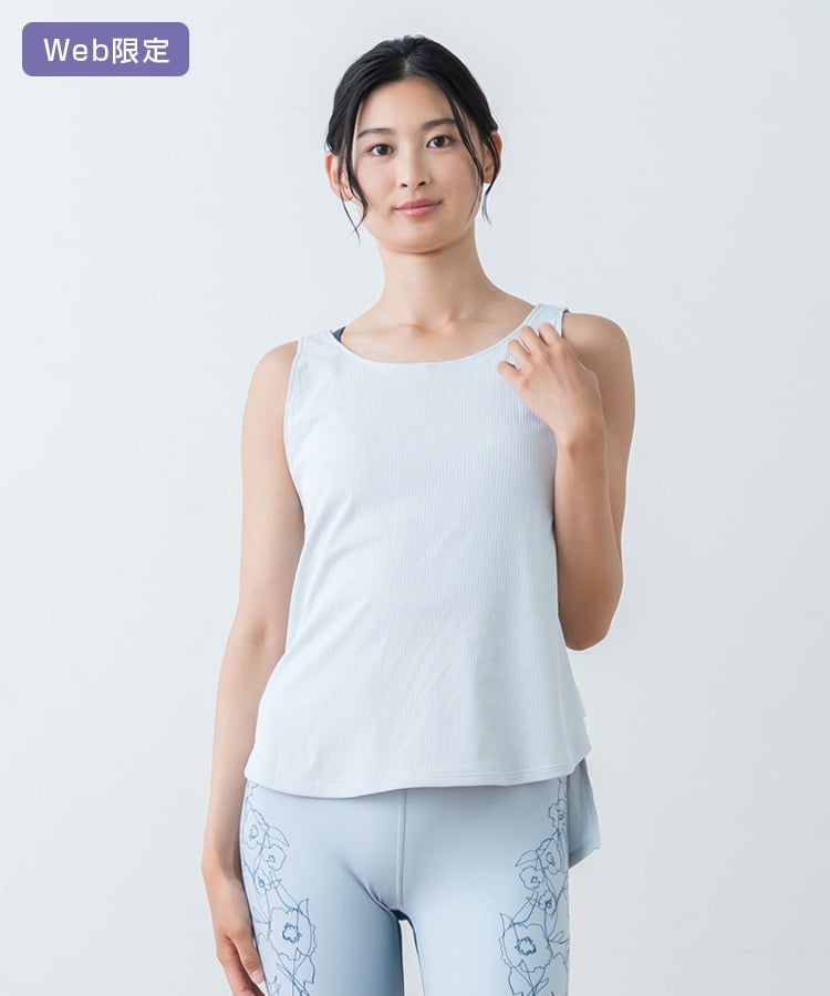 SUKALA】ドローイングフラワーセパレートタンクトップ(Lサイズ ダーク