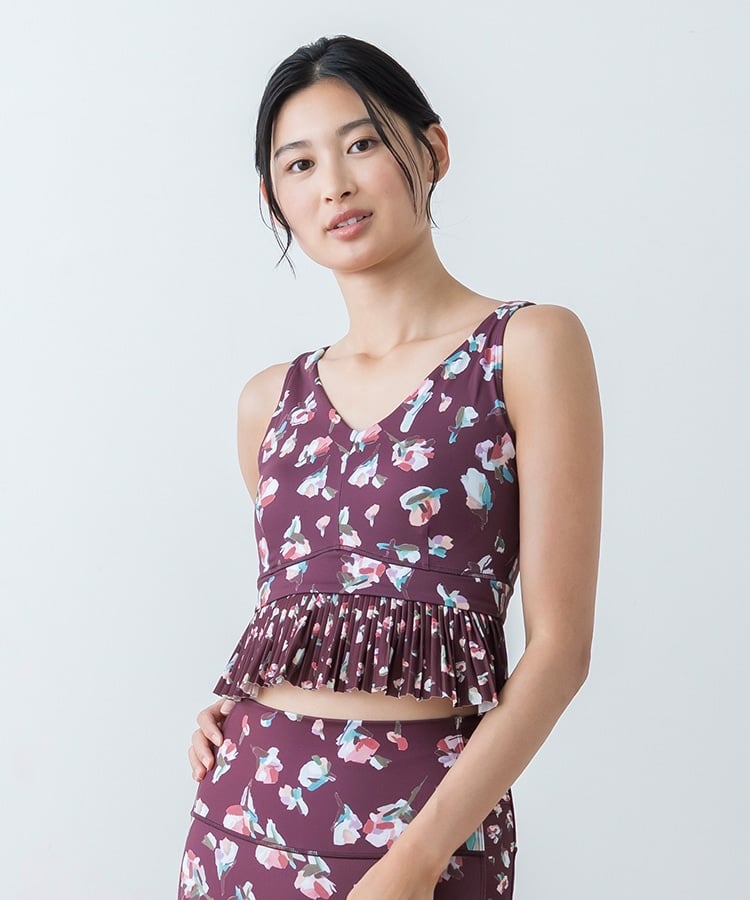 SUKALA】ローズプリントブラトップ(XS・S・Mサイズ ライラック・ワイン