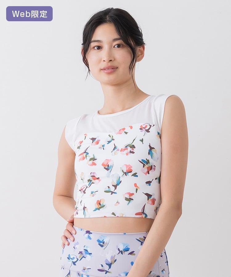 SUKALA】ローズプリントグレースショートトップス(S・M・Lサイズ