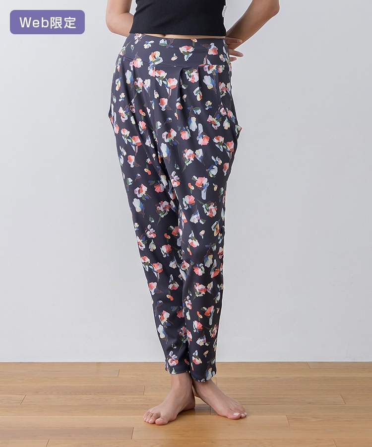 SUKALA】ローズプリントジョガーパンツ(M・L・LLサイズ ライラック