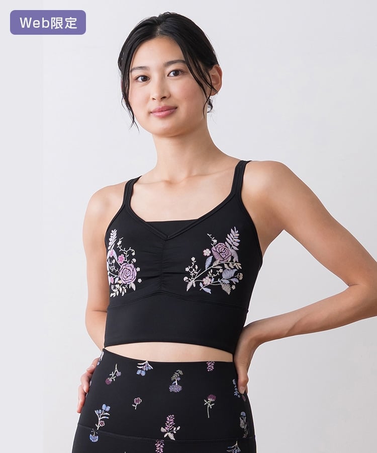 SUKALA】フラワーブーケブラトップ(Sサイズ ブラック・オフホワイト