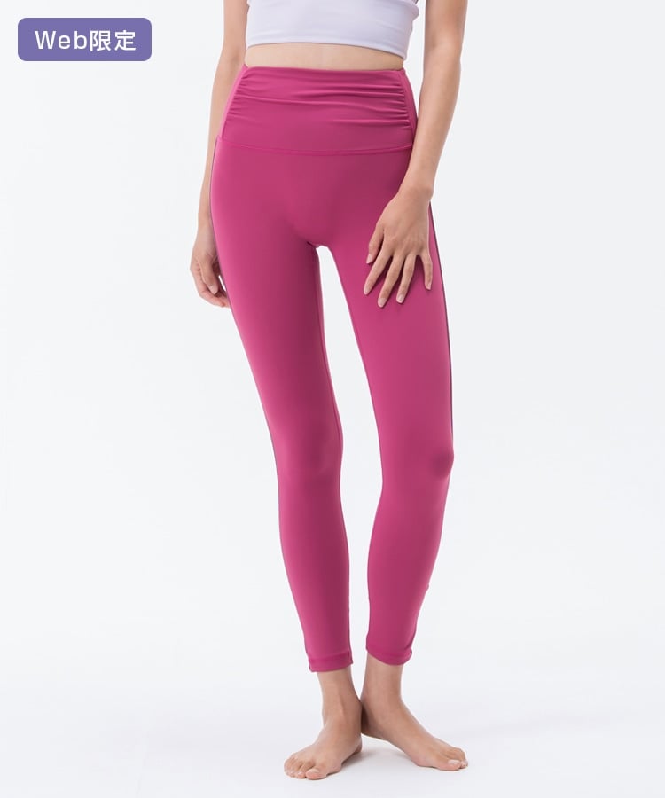 SUKALA】サイドロゴギャザーレギンス(XS・S・M・L・LLサイズ マゼンタ