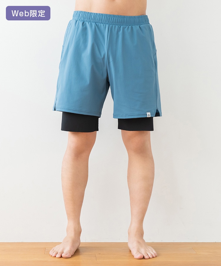 SUKALA】メンズアクティブライナーショーツ(M・Lサイズ スモークブルー