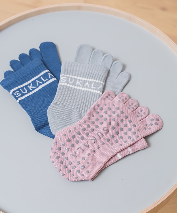 SUKALA】ピラティスソックス(Fサイズ スモークピンク・グレー