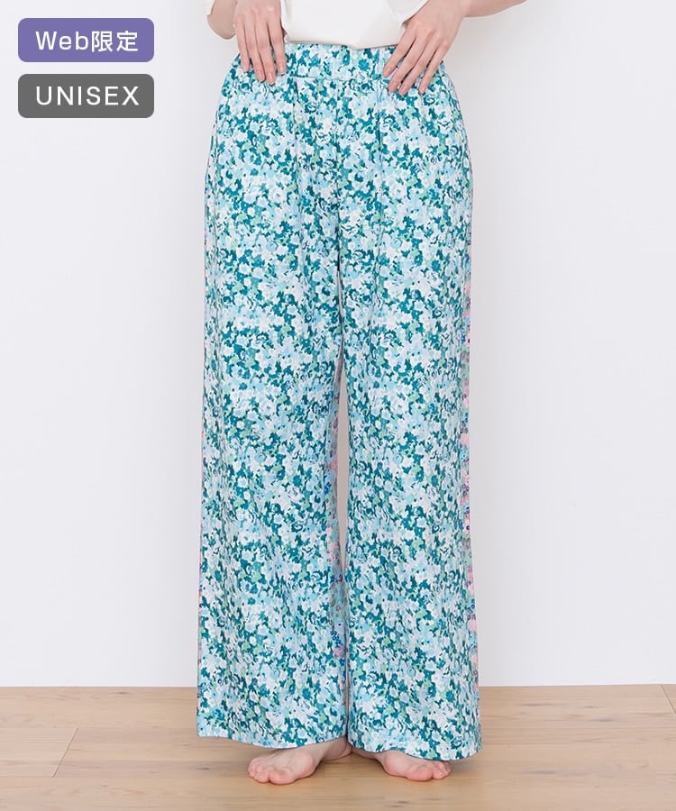 SUKALA HOME】モイスチャーフラワーバイカラーパンツ(M・Lサイズ