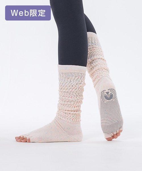 SUKALA】ネップラインピラティスソックス(S-Mサイズ アイボリー