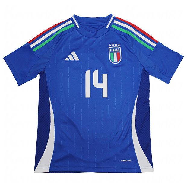 ジュニア イタリア代表 2024 ホーム 半袖レプリカユニフォーム 14