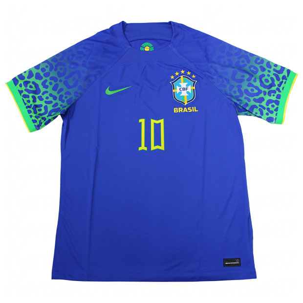 ブラジル代表 2022 アウェイ 半袖レプリカユニフォーム 10.ネイマール