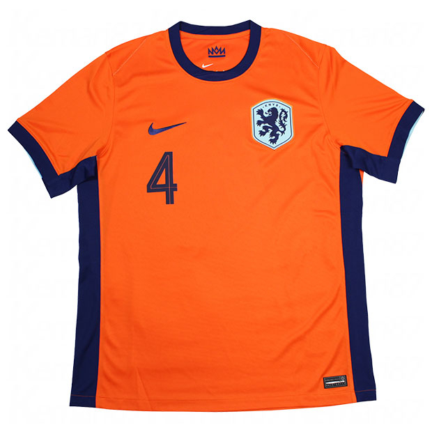 オランダ代表 2024 ホーム 半袖レプリカユニフォーム 4.フィルジル