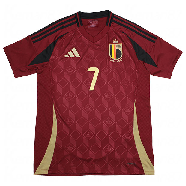 ベルギー代表 2024 ホーム 半袖レプリカユニフォーム 7.ケヴィン・デ