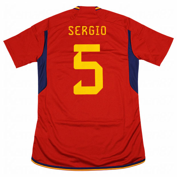 スペイン代表 2022 ホーム 半袖レプリカユニフォーム 5.セルヒオ