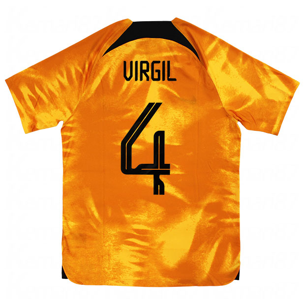 オランダ代表 2022 ホーム 半袖レプリカユニフォーム 4.フィルジル