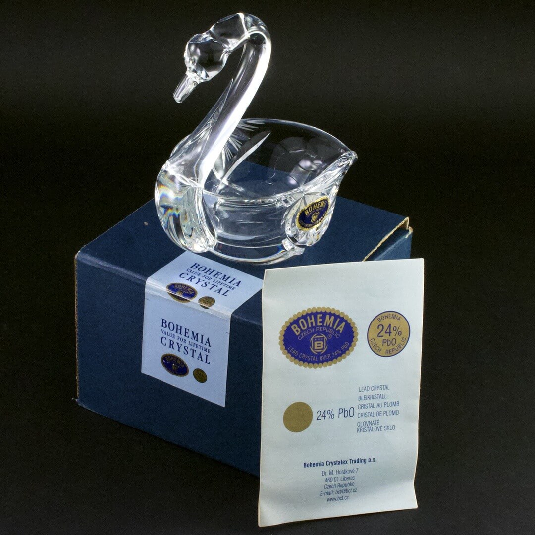 チェコ SKLO BOHEMIA ボヘミアクリスタル（BOHEMIA CRYSTAL）白鳥 小物