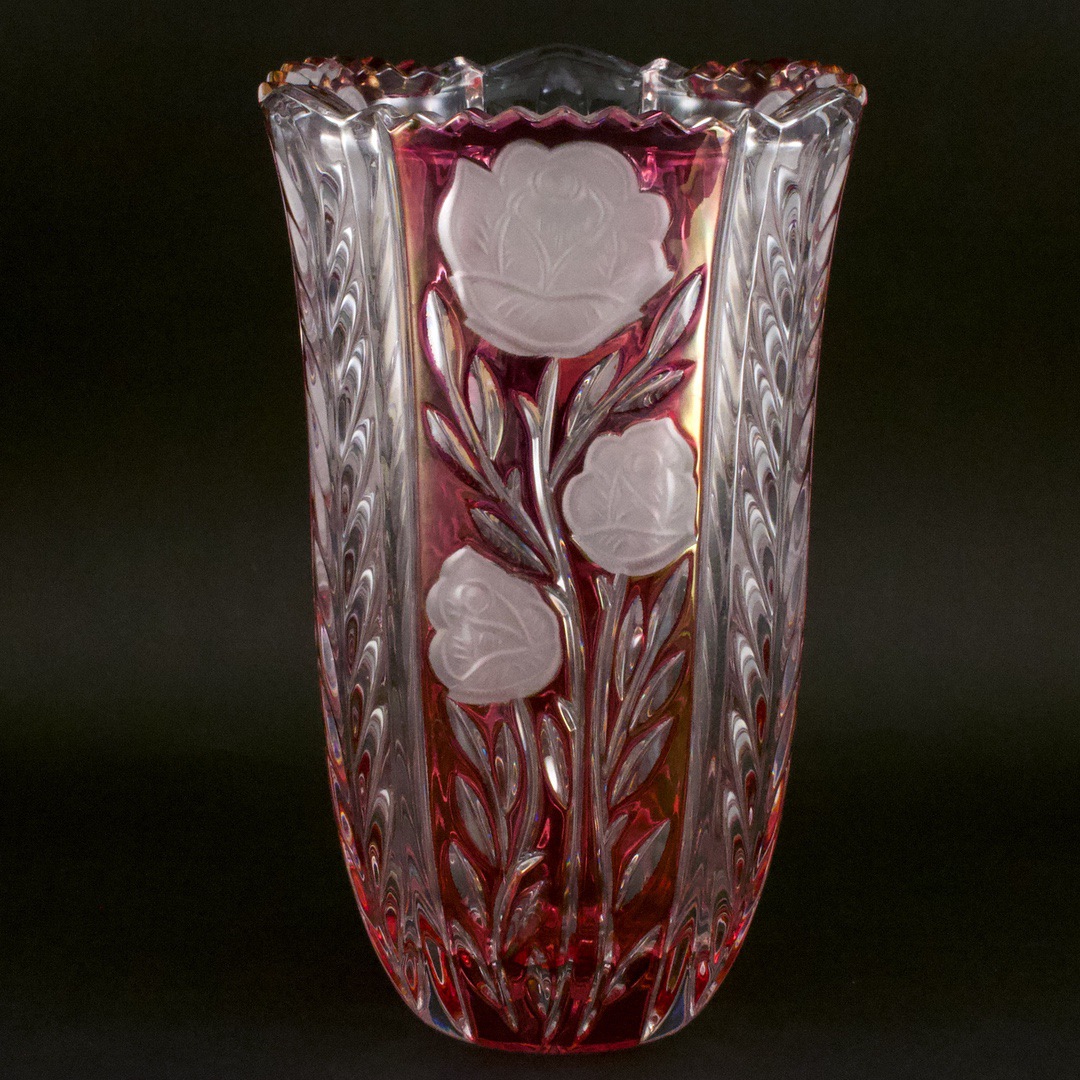 ドイツ アンナヒュッテ（annahutte crysta）花瓶 クリスタル ガラス 24