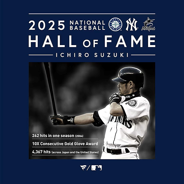 Fanatics イチロー HOF（殿堂入り）記念 Tシャツ ネイビー(S nocolor