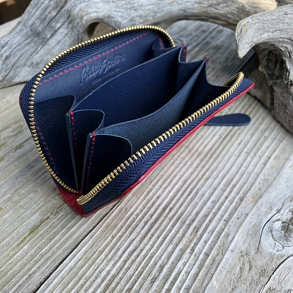 広島ジビエレザー×広島東洋カープ コラボ 鹿革ラウンドミニウォレット