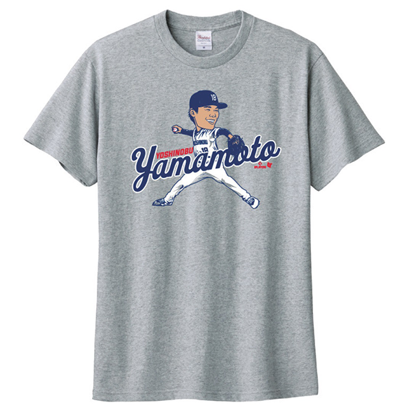 山本由伸 YOSHINOBU YAMAMOTO 「CARICATURE」 Tシャツ(S nocolor