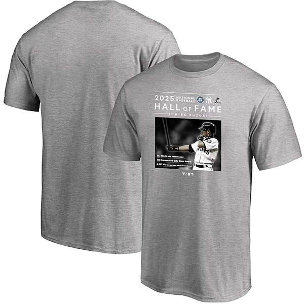 Fanatics イチロー HOF（殿堂入り）記念 Tシャツ グレー(S nocolor