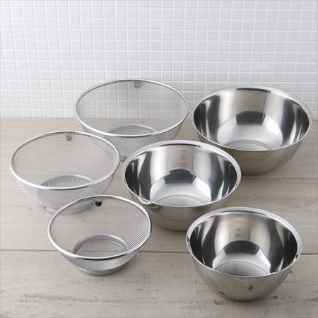 ステンレスボール&ステンレスザル 6点セット: キッチン用品｜貝印公式
