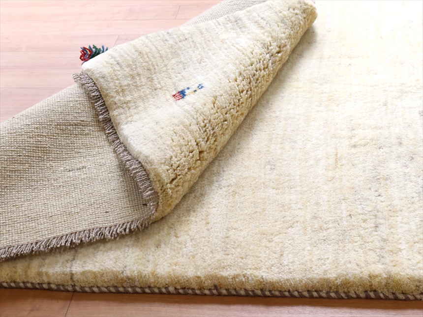 キリムスタイル / ギャッベ ナチュラルアイボリー148×99cm アクセント