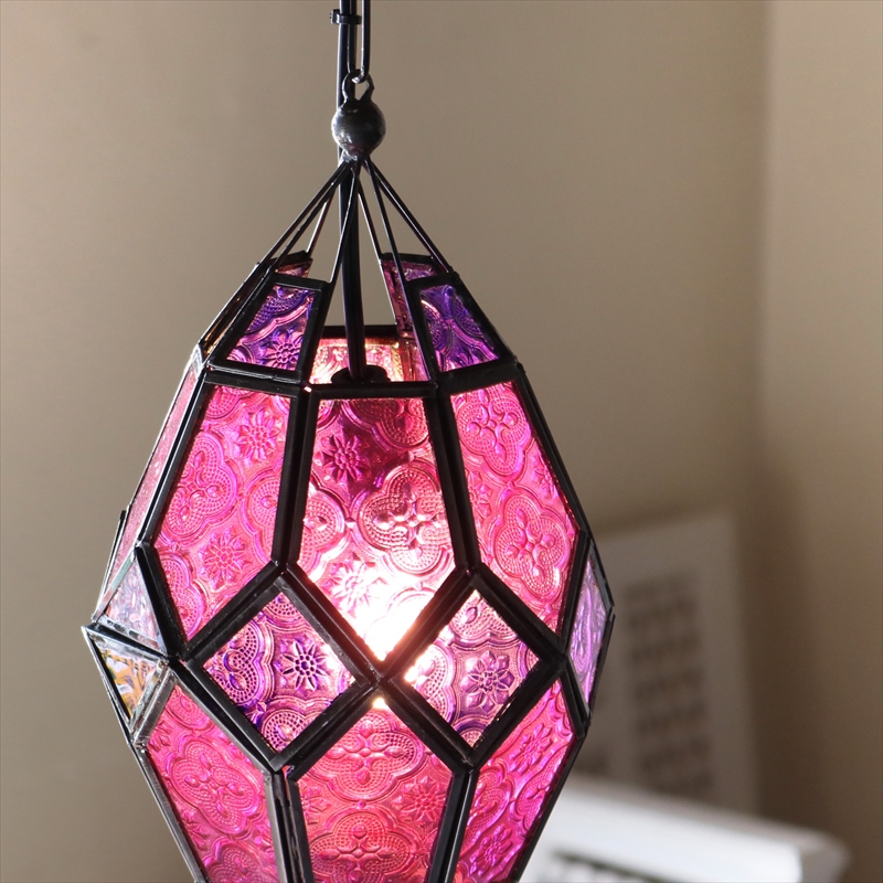 キリムスタイル / モロッコランプ・ガラスペンダントランプ/キャンドル
