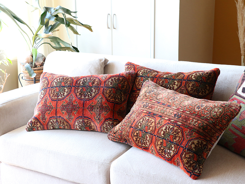 キリムスタイル / ヴィンテージ・パイル織りラグ クッションカバー 60