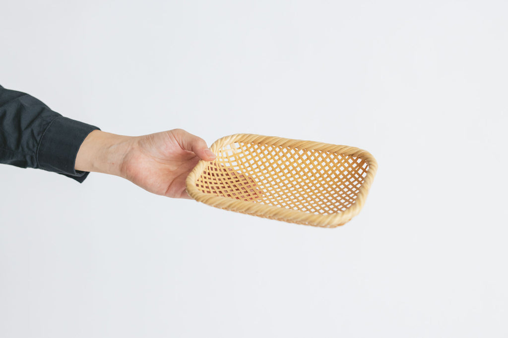 竹聲館 透かし網代 盛りかご 長方形 小 ｜くらすこと公式オンラインストア