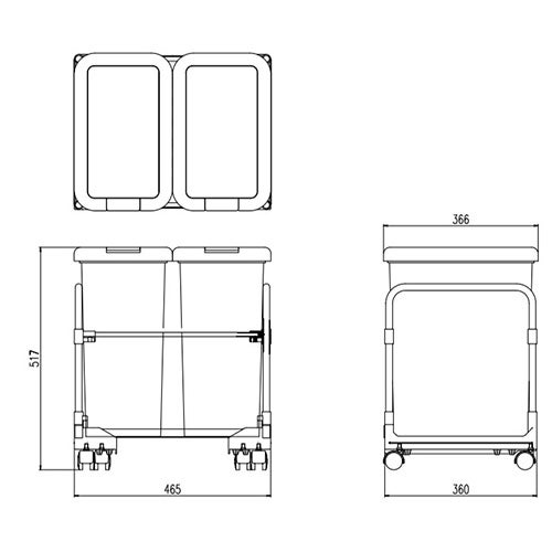LIXIL・サンウエーブ ダストワゴン キッチン部品 [WDP045_3901857